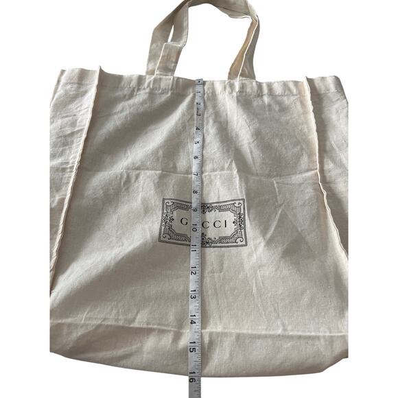 Gucci Ivory Canvas Shopping Tote Dust Bag 17” x 16” with 10” Handles - Picture 2 of 5